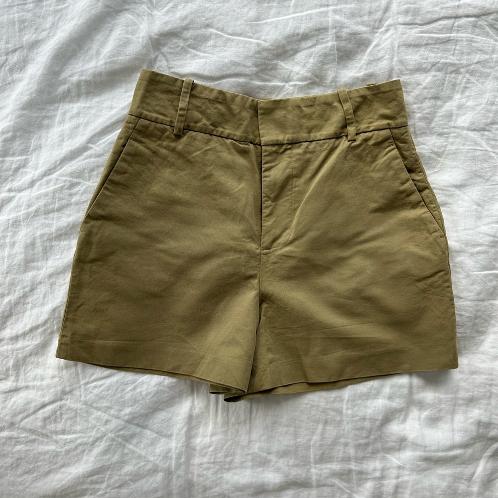 Zara Linen Blend khaki green shorts